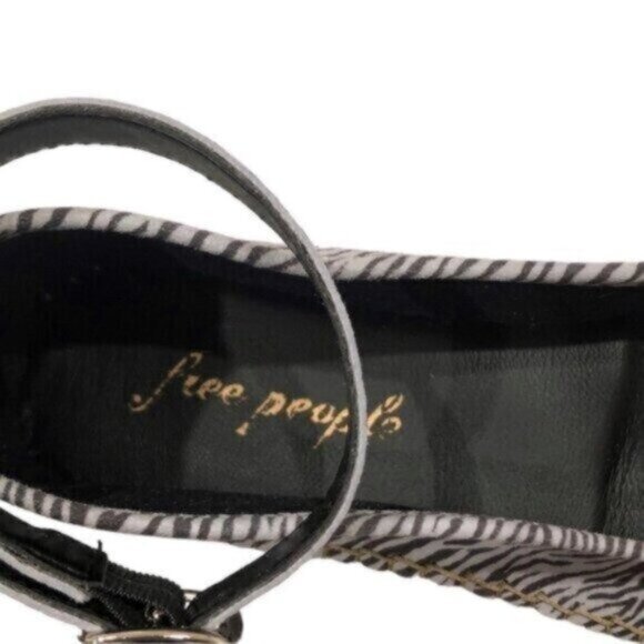 NWT Free People Black & Grey Zebra Print Bohemian Espadrilles EU38/US8 - Picture 8 of 15